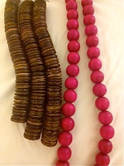 Wood and coconut shell beads